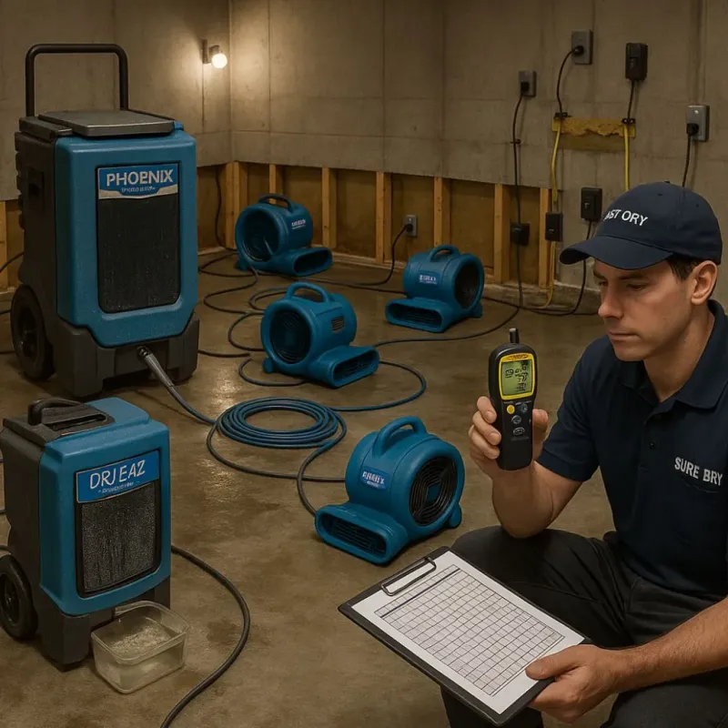 Structural Drying and Dehumidification process in Redmond, WA